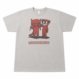 Radiohead Crying Minotaur Modified Bear Graphic T-Shirt Gray XL 24x30